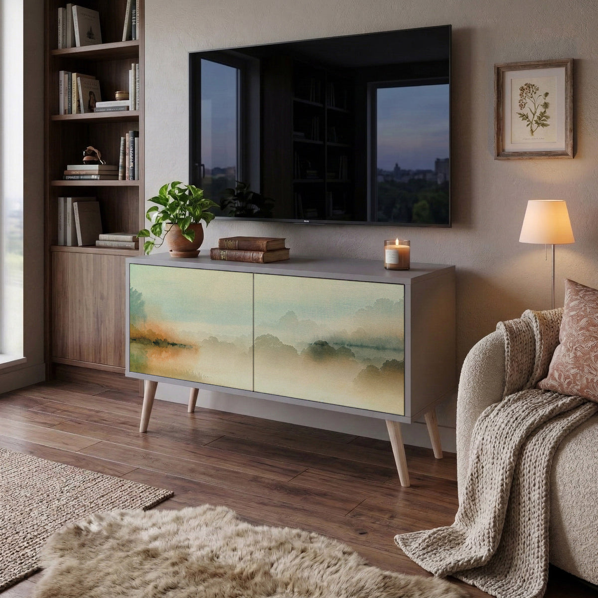 MORNING BY THE LAKE Mueble de TV Compacto de 2 puertas