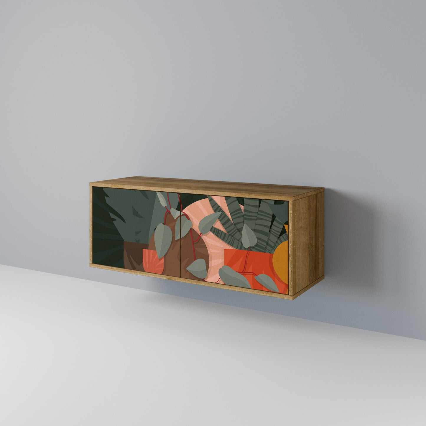TROPICAL COMPOSITION Mueble de TV Compacto de 2 puertas