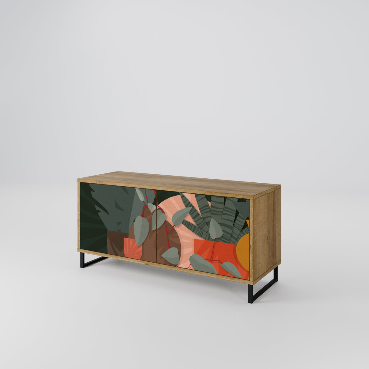 TROPICAL COMPOSITION Mueble de TV Compacto de 2 puertas