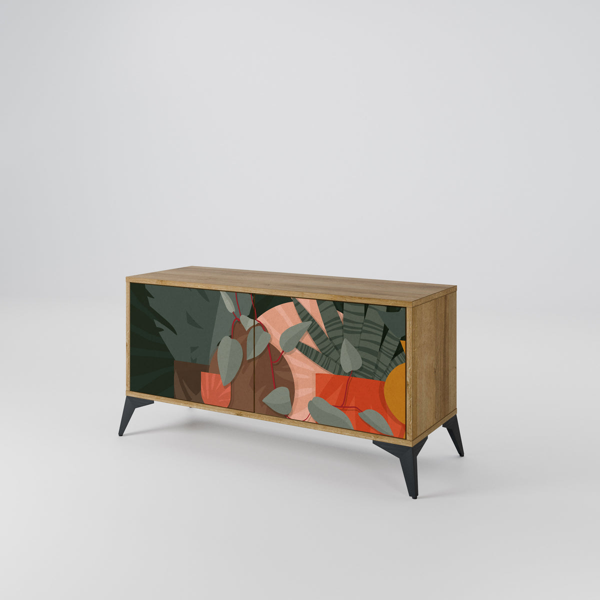 TROPICAL COMPOSITION Mueble de TV Compacto de 2 puertas