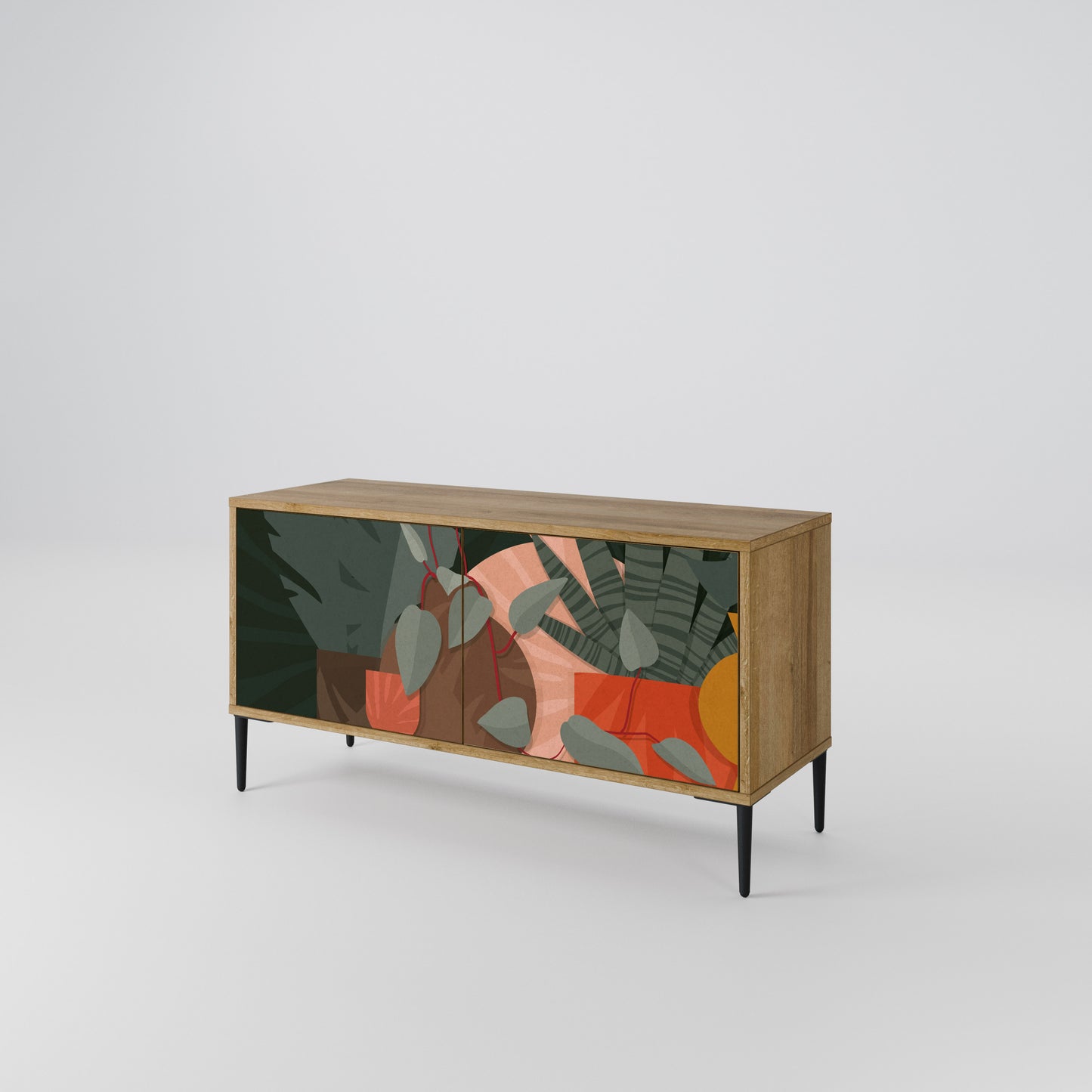 TROPICAL COMPOSITION Mueble de TV Compacto de 2 puertas