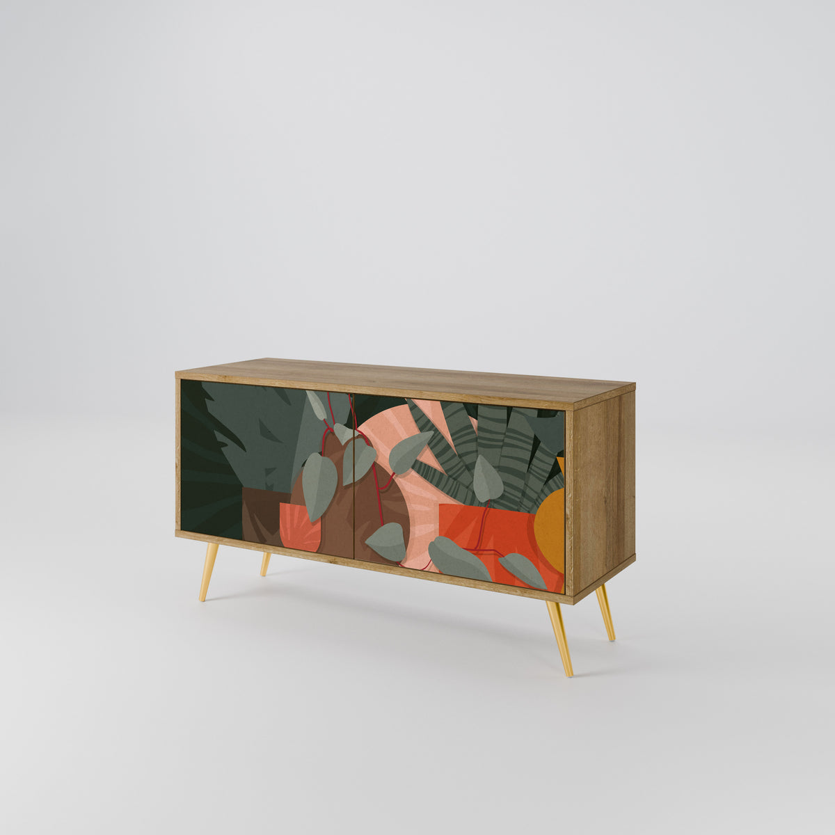 TROPICAL COMPOSITION Mueble de TV Compacto de 2 puertas