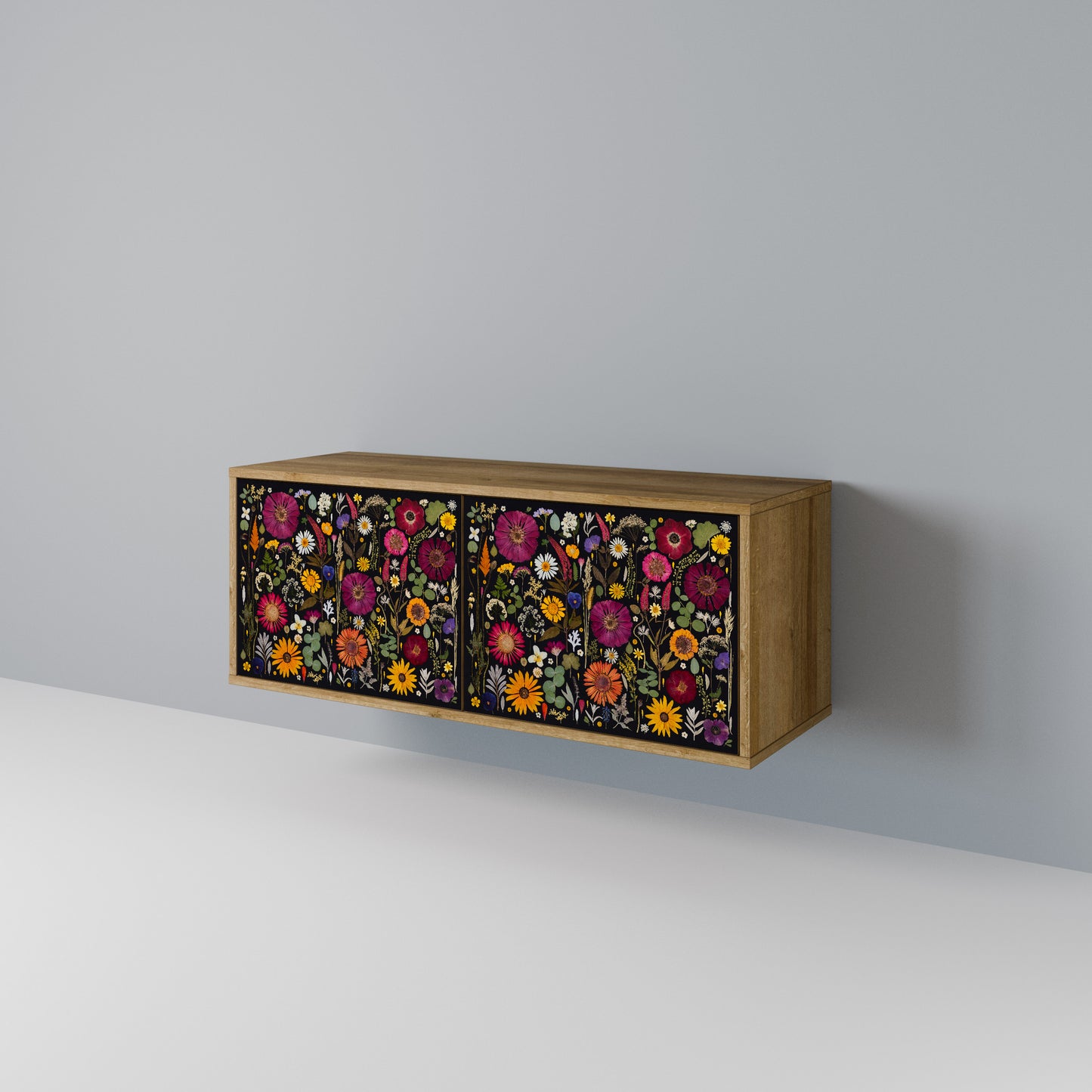 MIDNIGHT GARDEN Mueble de TV Compacto de 2 puertas