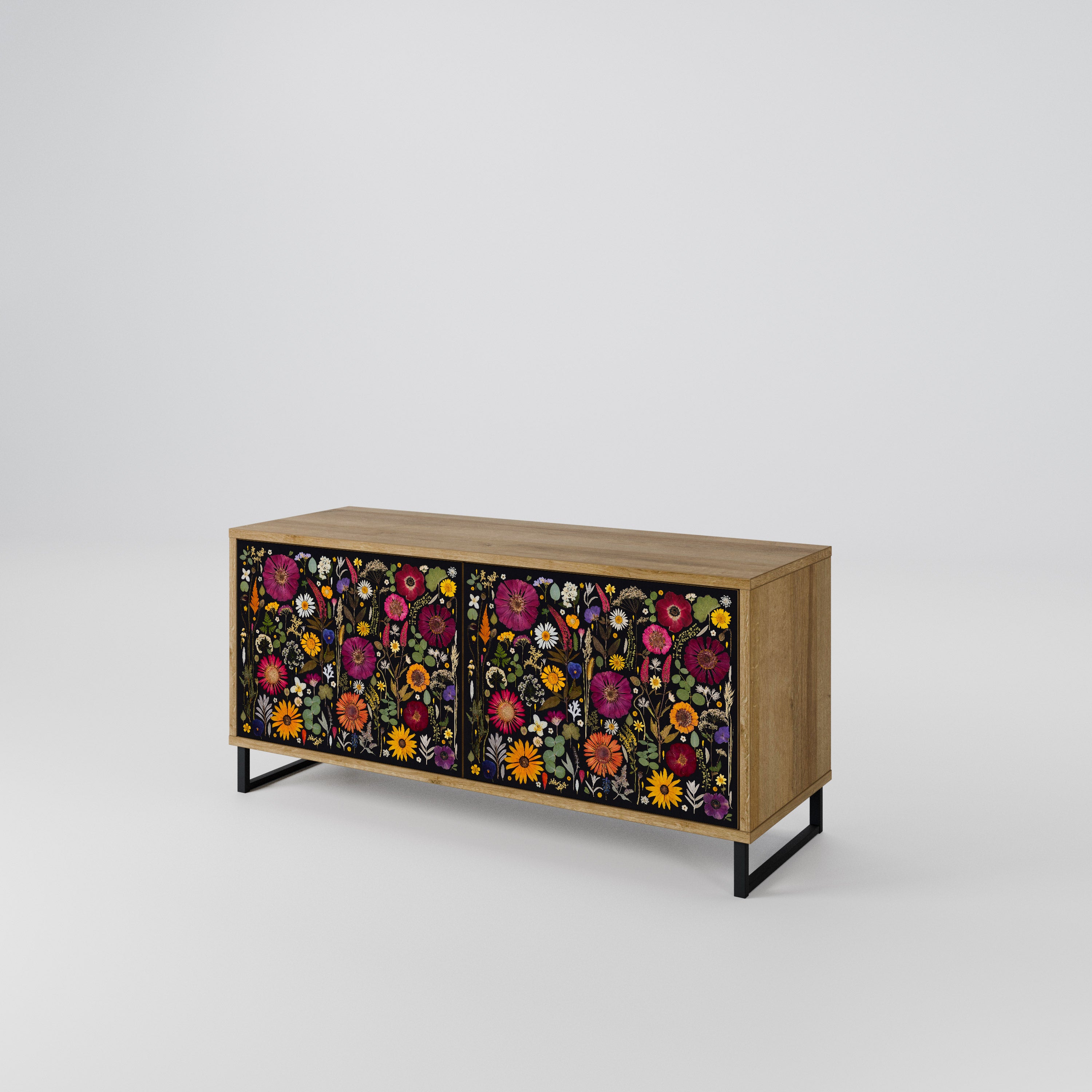 MIDNIGHT GARDEN Mueble de TV Compacto de 2 puertas