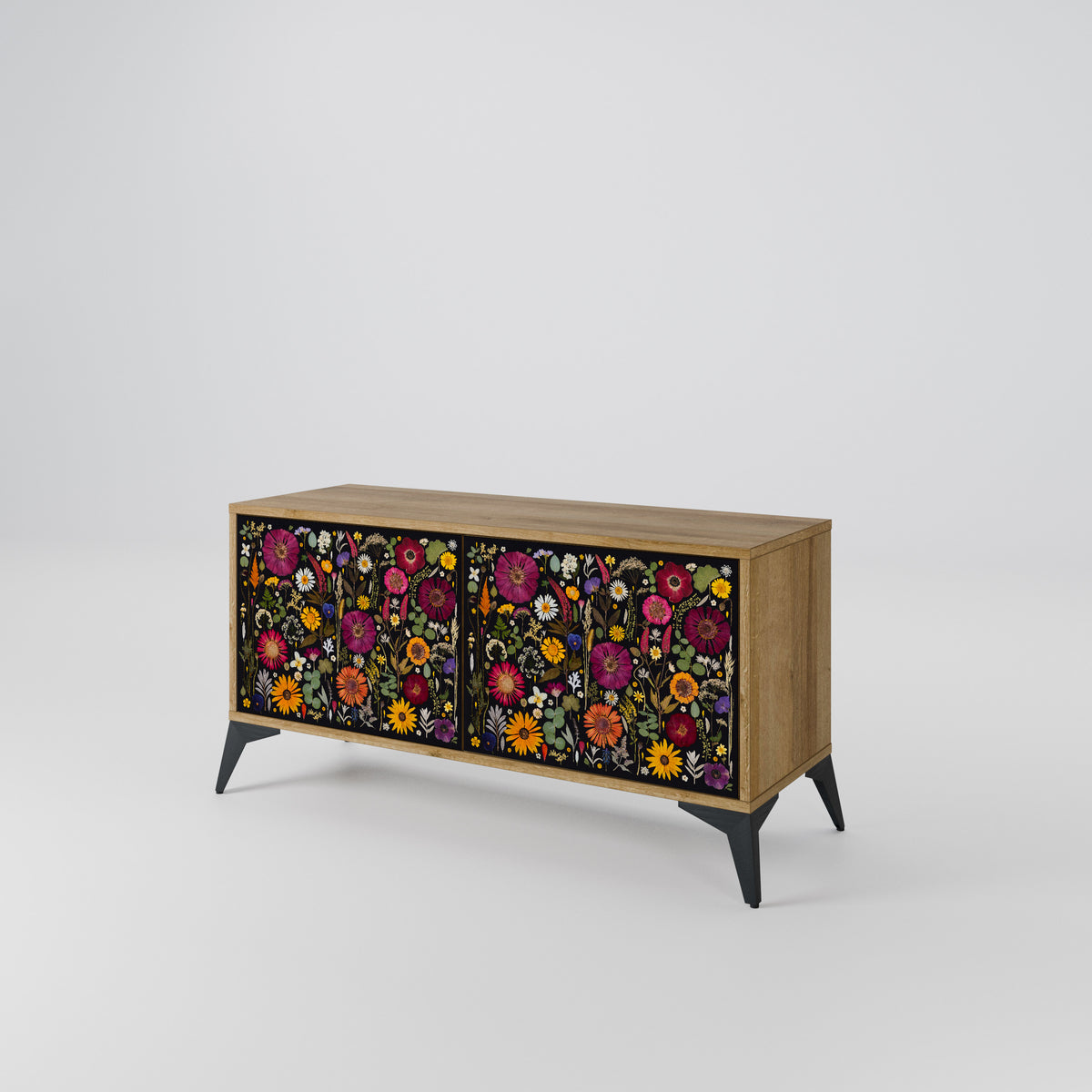 MIDNIGHT GARDEN Mueble de TV Compacto de 2 puertas
