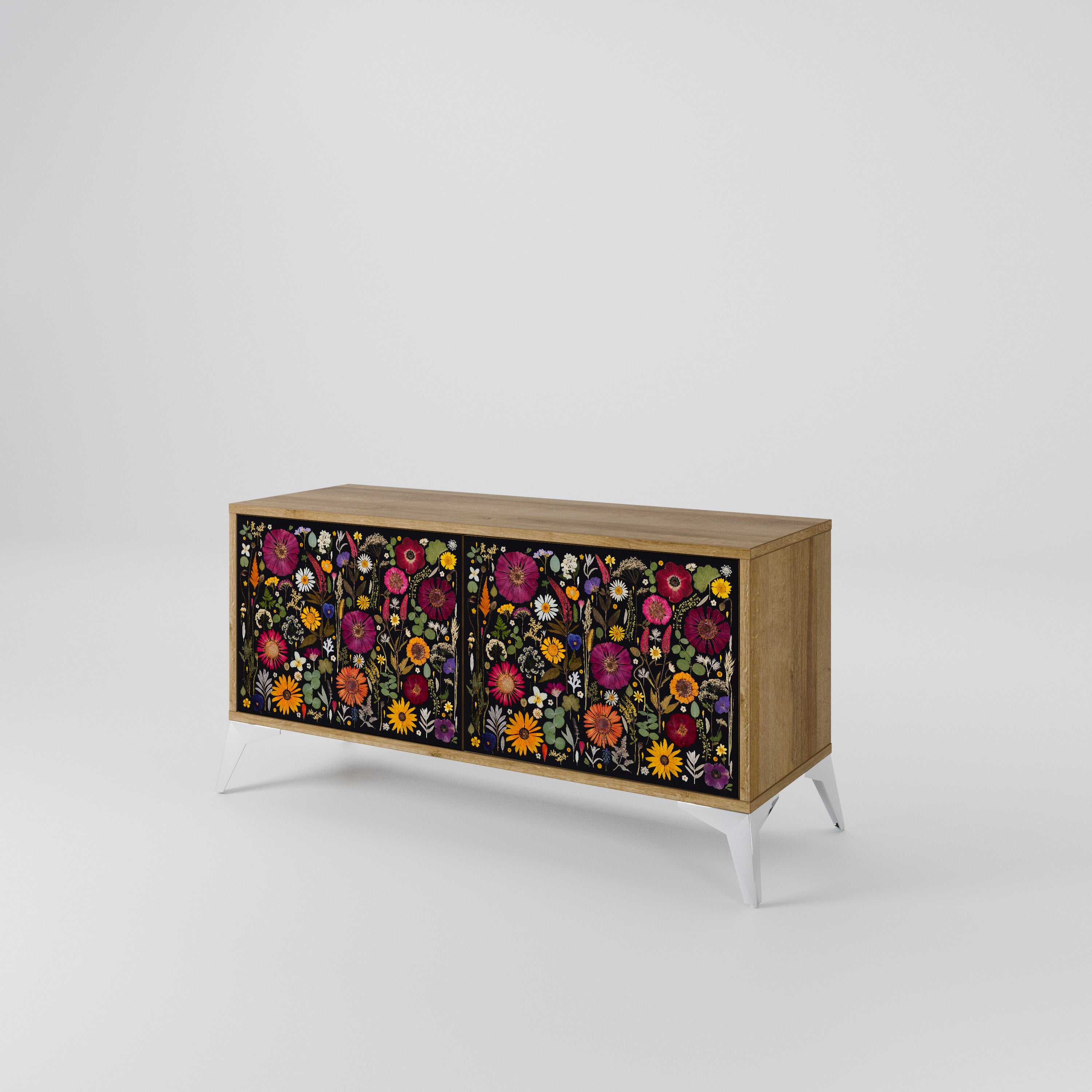MIDNIGHT GARDEN Mueble de TV Compacto de 2 puertas