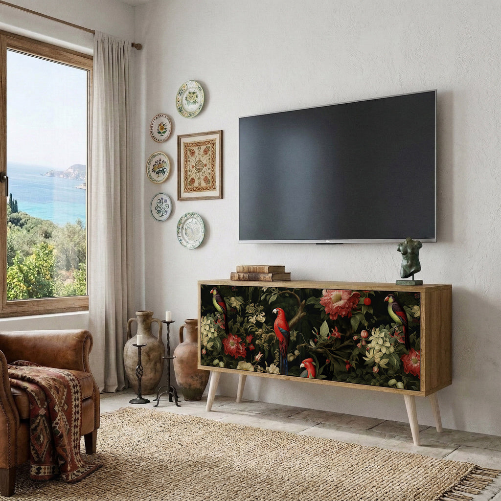 FLORAL FANTASIA Mueble de TV Compacto de 2 puertas