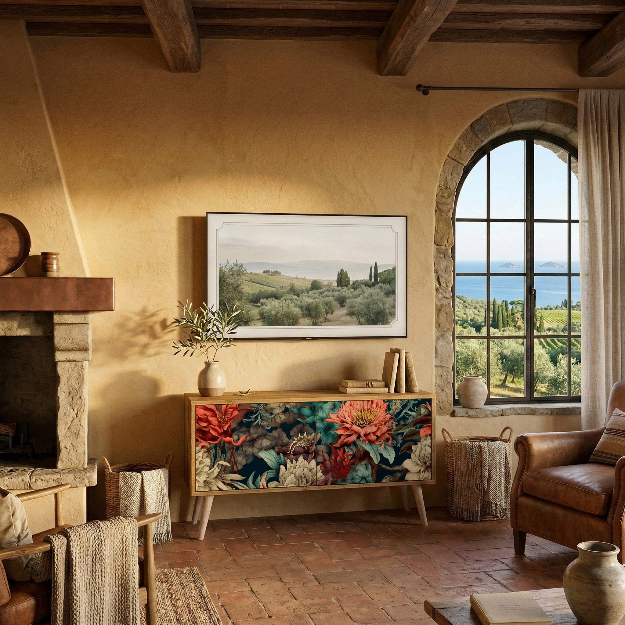 SPROUTING GRACE Compact 2-Door TV Cabinet