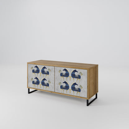 MAJESTIC STEED Mueble de TV Compacto de 2 puertas