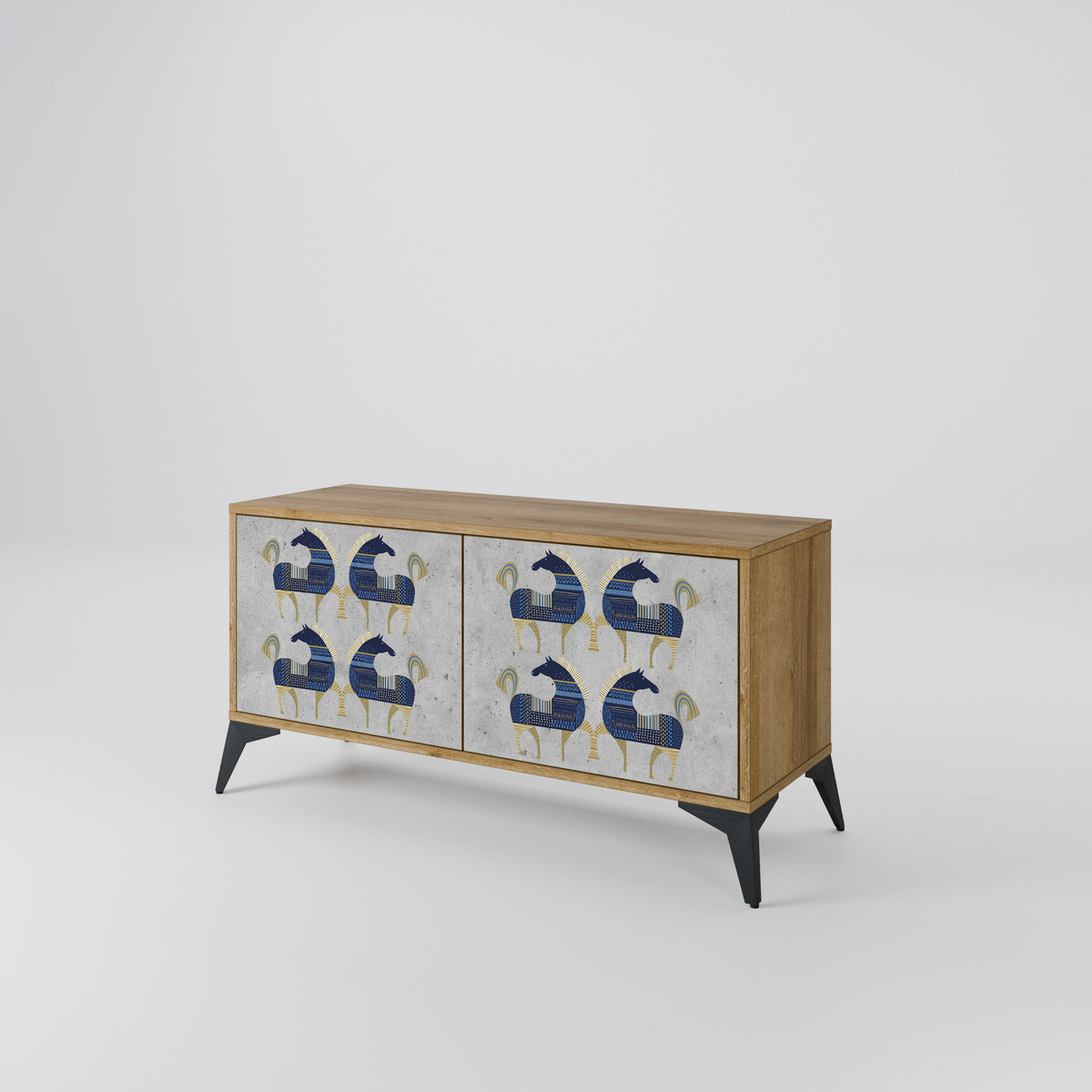MAJESTIC STEED Mueble de TV Compacto de 2 puertas