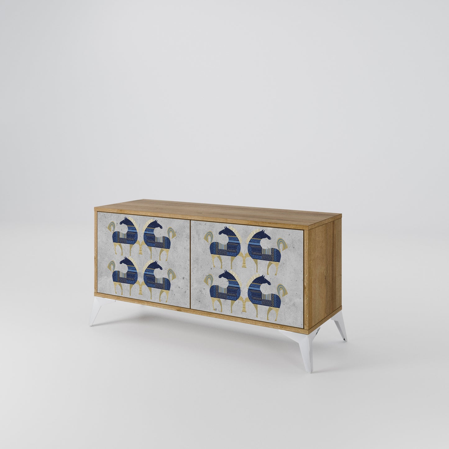 MAJESTIC STEED Mueble de TV Compacto de 2 puertas