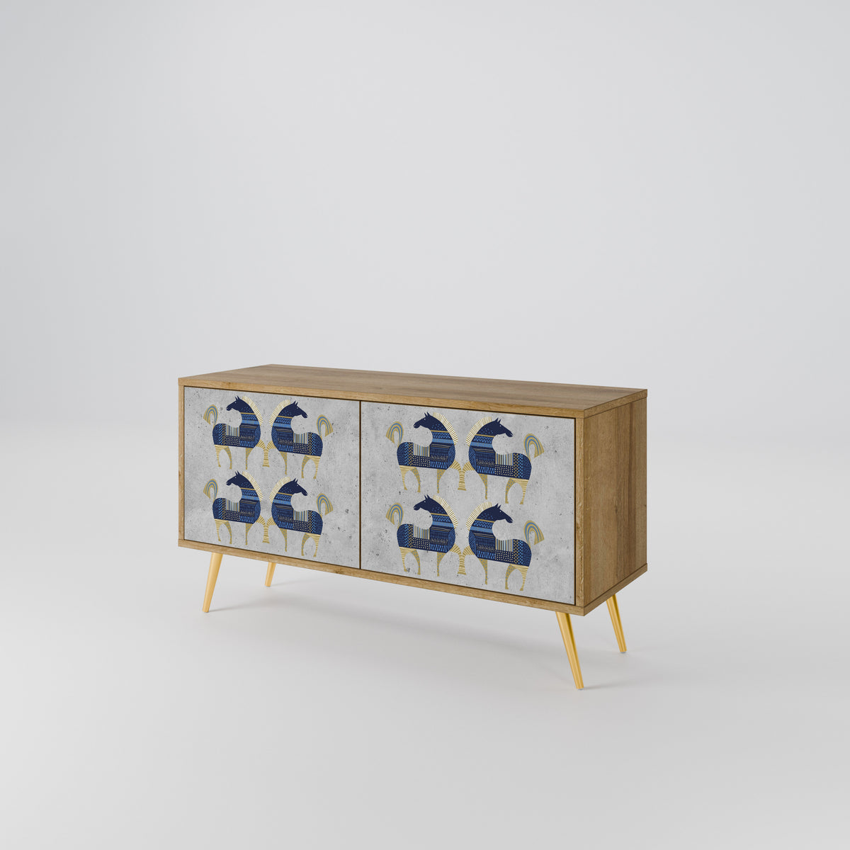 MAJESTIC STEED Mueble de TV Compacto de 2 puertas