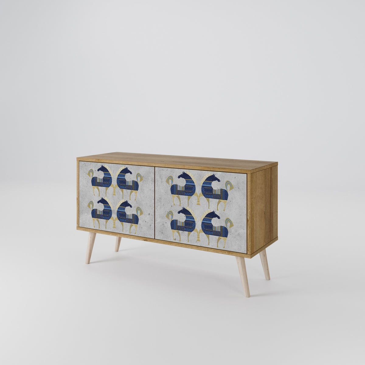 MAJESTIC STEED Mueble de TV Compacto de 2 puertas