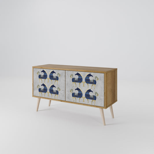 MAJESTIC STEED Mueble de TV Compacto de 2 puertas