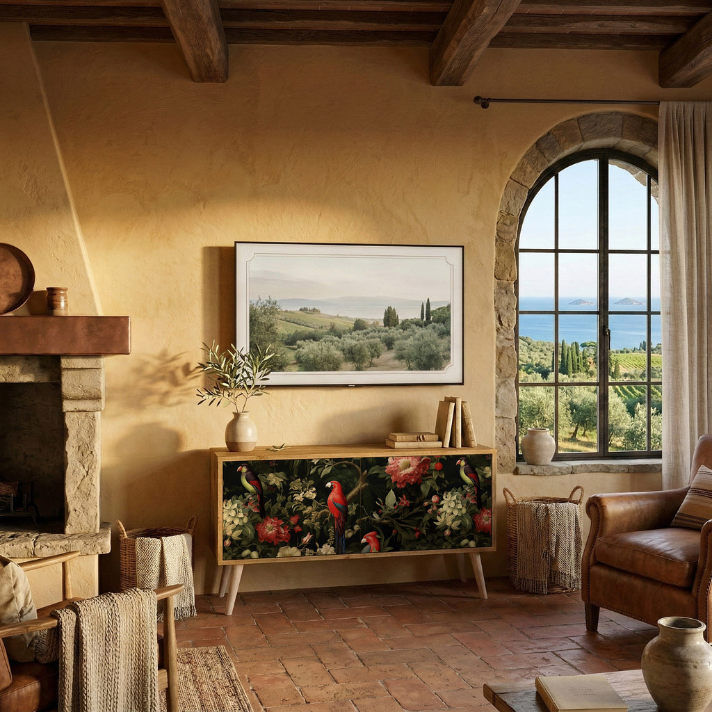 AVIAN GREENERY Mueble de TV Compacto de 2 puertas