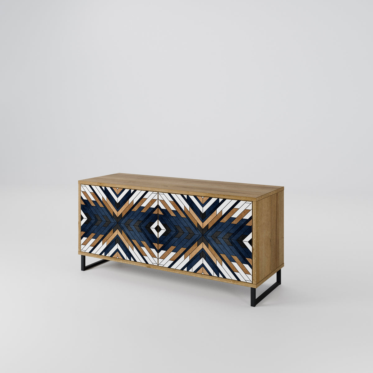 ARTFUL GEOMETRY Mueble de TV Compacto de 2 puertas