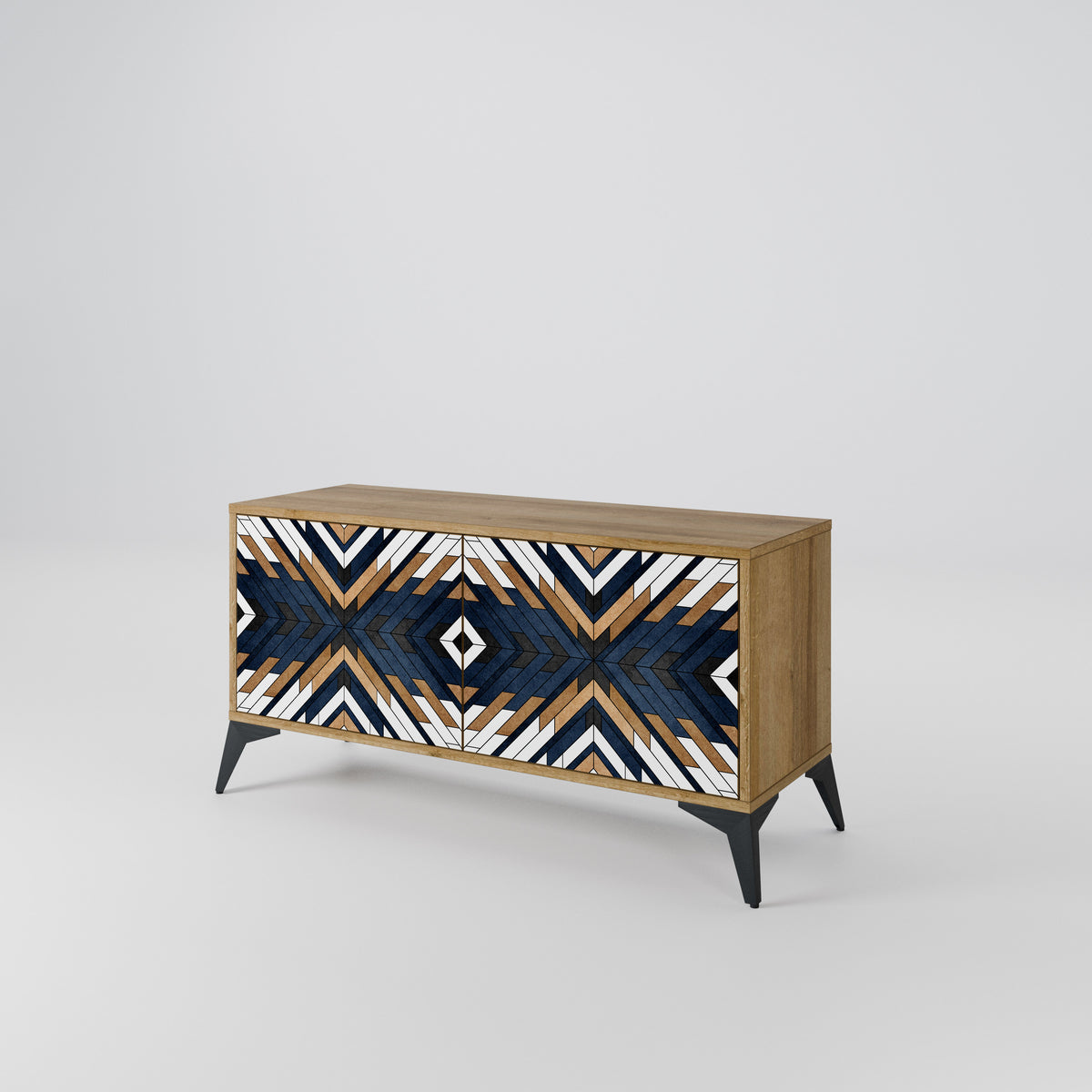 ARTFUL GEOMETRY Mueble de TV Compacto de 2 puertas