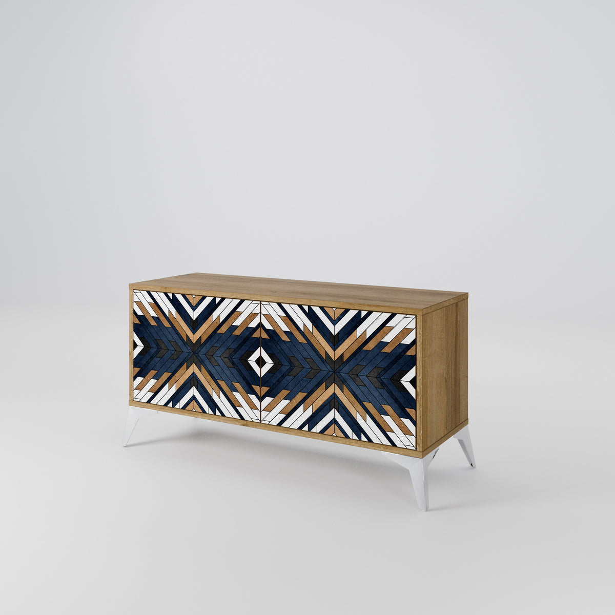 ARTFUL GEOMETRY Mueble de TV Compacto de 2 puertas