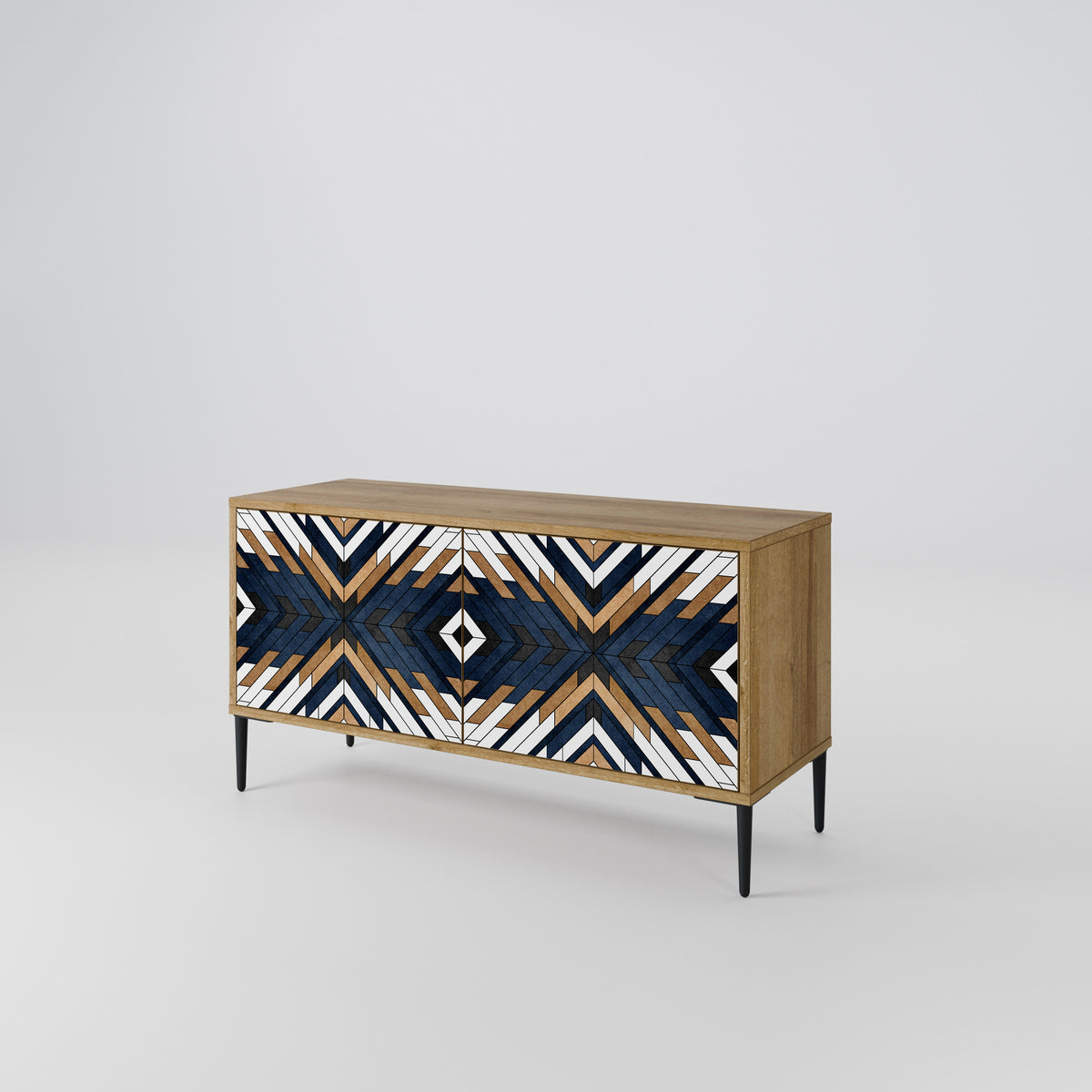 ARTFUL GEOMETRY Mueble de TV Compacto de 2 puertas