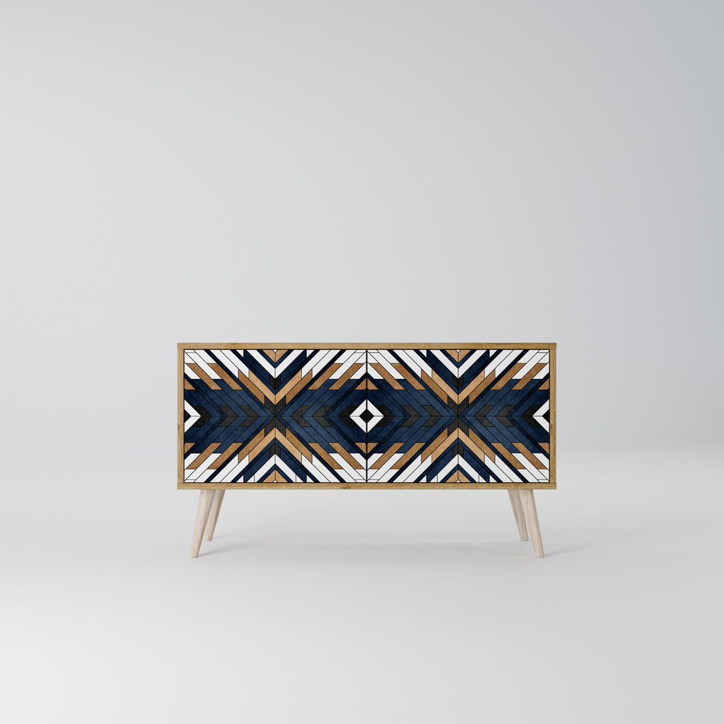 ARTFUL GEOMETRY Mueble de TV Compacto de 2 puertas