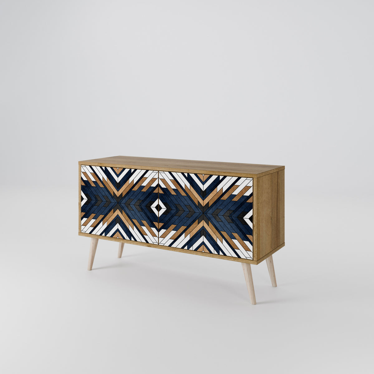 ARTFUL GEOMETRY Mueble de TV Compacto de 2 puertas