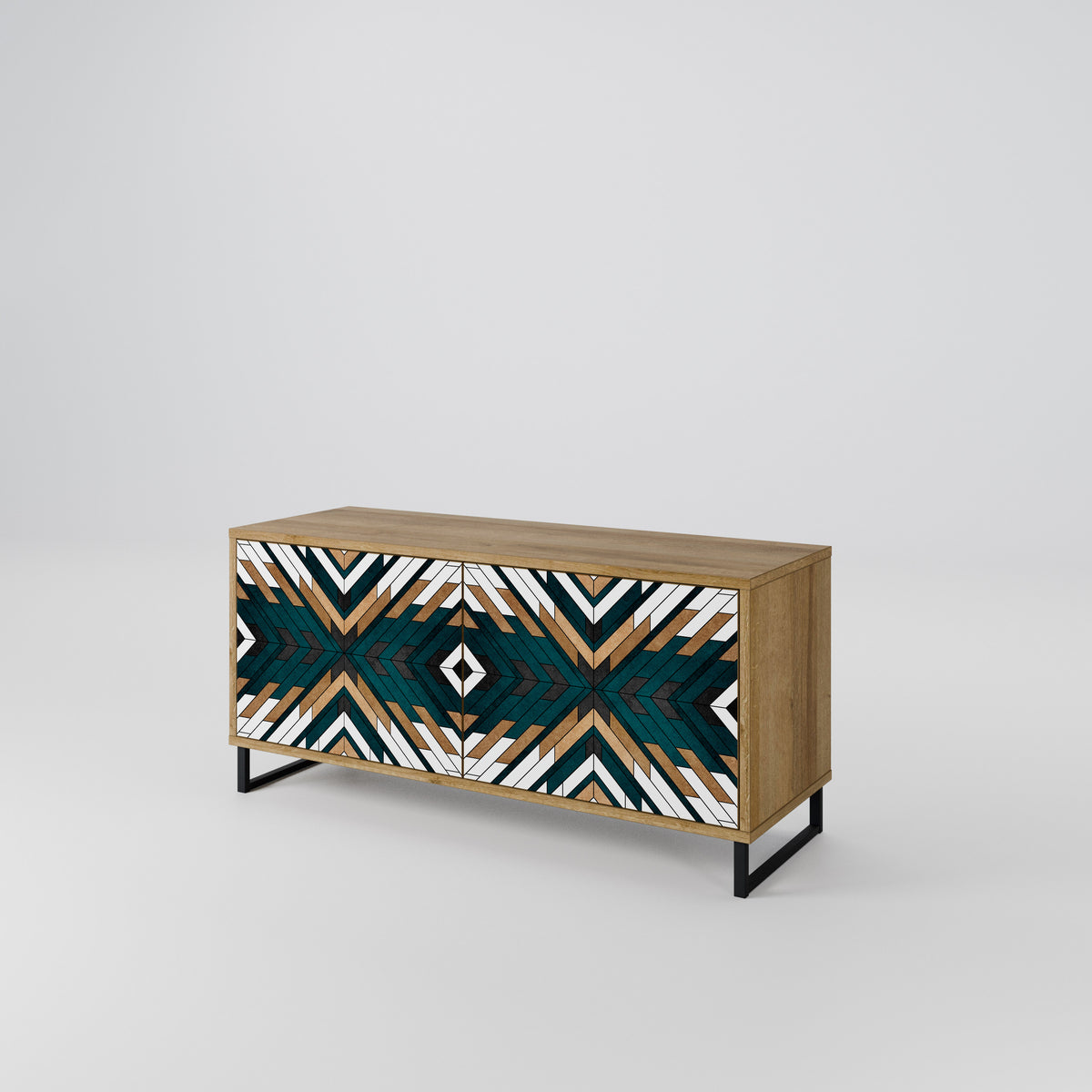 ARTISTIC GEOMETRY Mueble de TV Compacto de 2 puertas