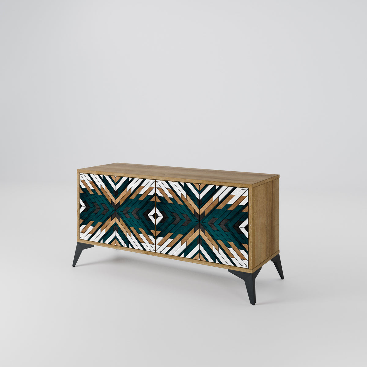 ARTISTIC GEOMETRY Mueble de TV Compacto de 2 puertas