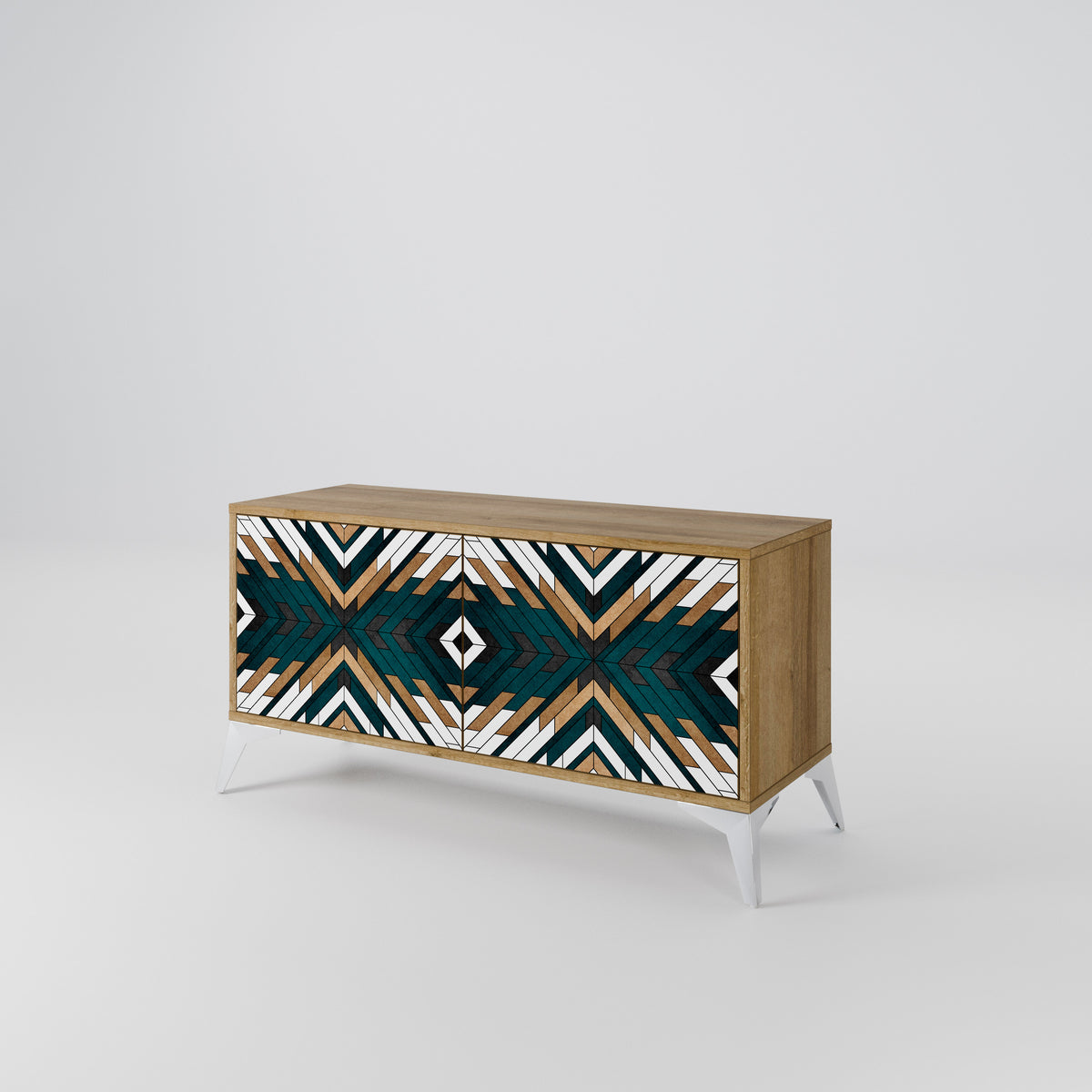 ARTISTIC GEOMETRY Mueble de TV Compacto de 2 puertas