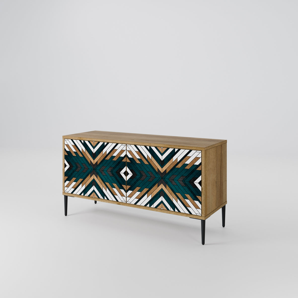 ARTISTIC GEOMETRY Mueble de TV Compacto de 2 puertas