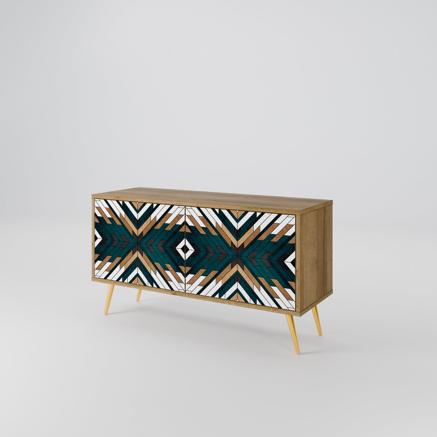 ARTISTIC GEOMETRY Compact 2-Door TV Cabinet