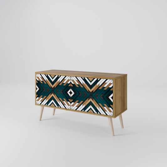 ARTISTIC GEOMETRY Mueble de TV Compacto de 2 puertas