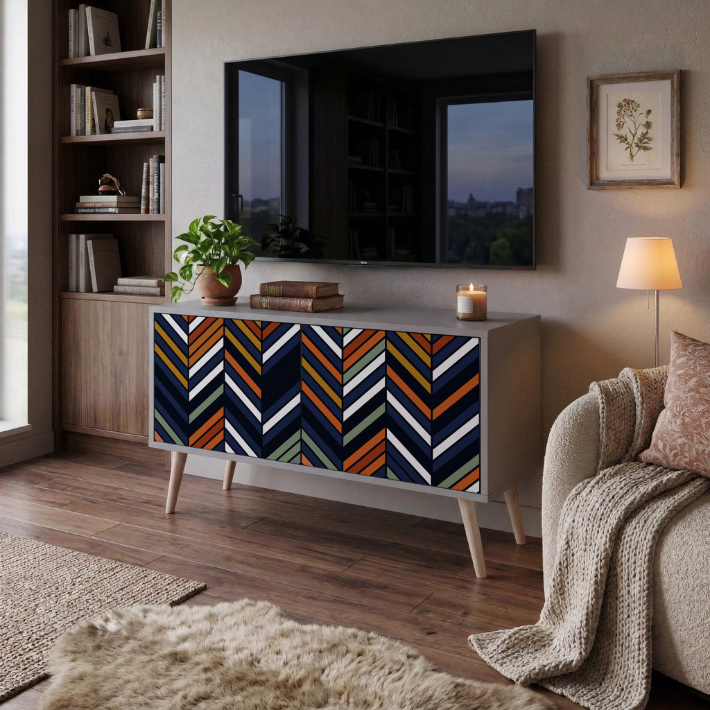 VIBRANT PATCHWORK Mueble de TV Compacto de 2 puertas