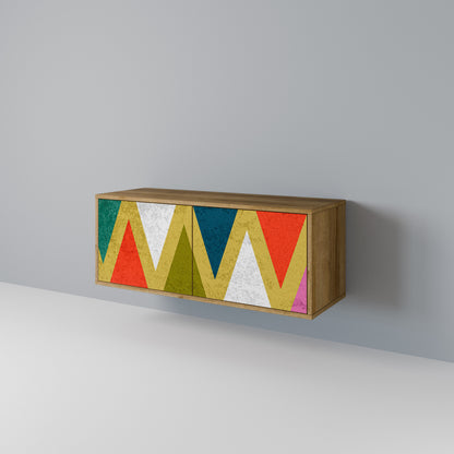COLORFUL TRIANGLES Mueble de TV Compacto de 2 puertas