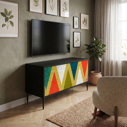 COLORFUL TRIANGLES Mueble de TV Compacto de 2 puertas