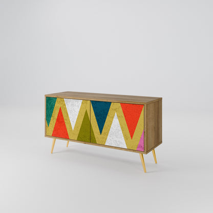 COLORFUL TRIANGLES Mueble de TV Compacto de 2 puertas
