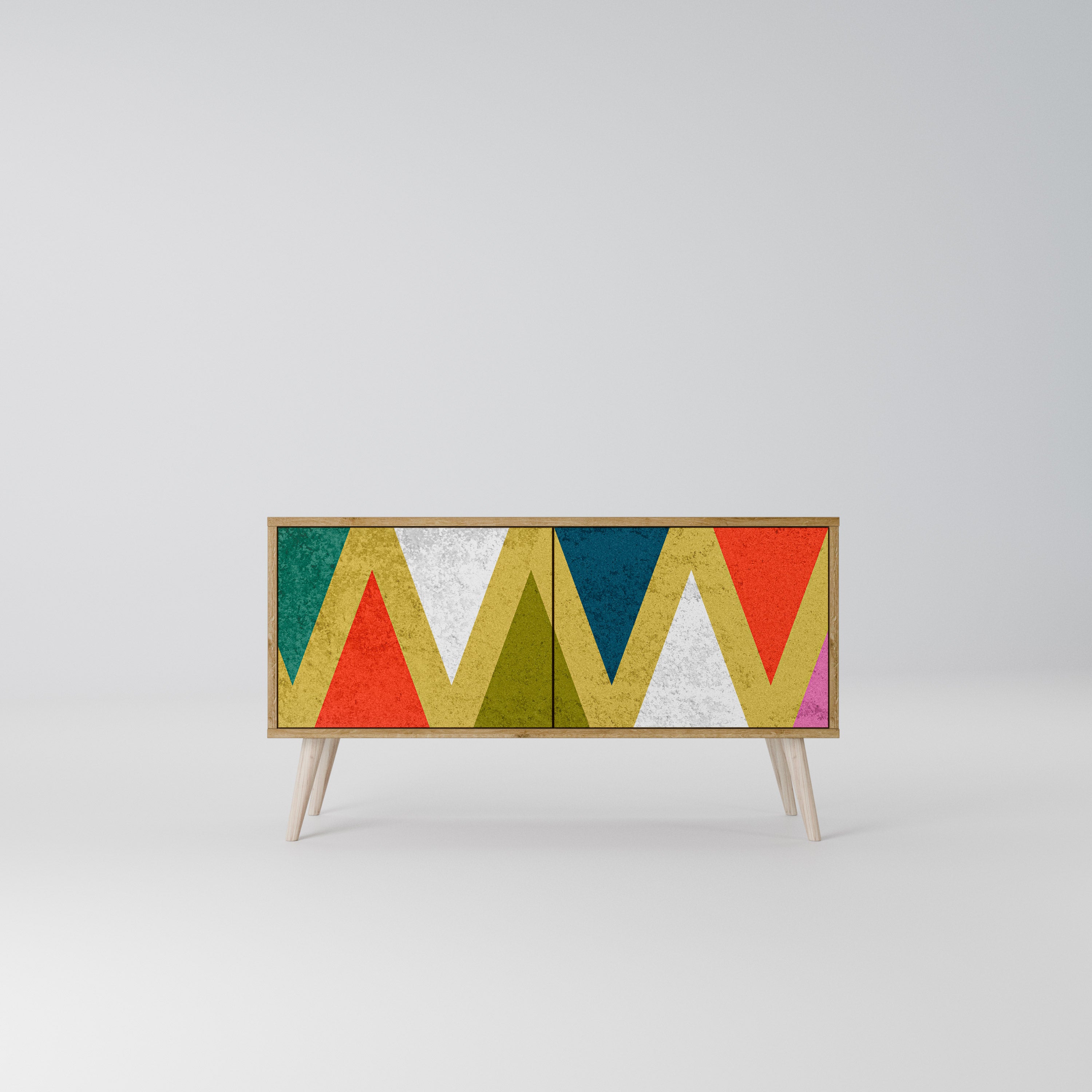 COLORFUL TRIANGLES Compact 2-Door TV Cabinet