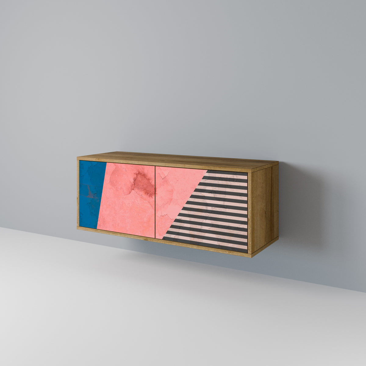 GLAMOROUS STRIPE Mueble de TV Compacto de 2 puertas