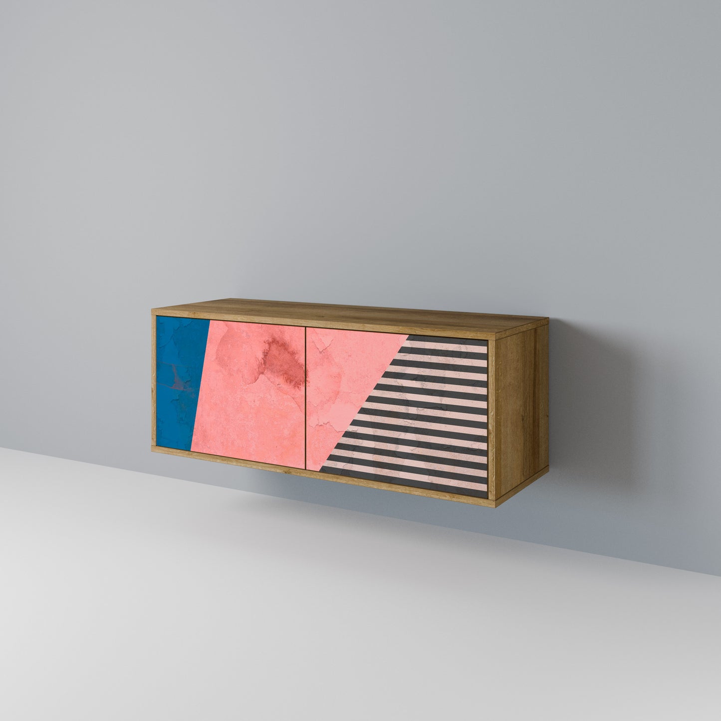 GLAMOROUS STRIPE Mueble de TV Compacto de 2 puertas