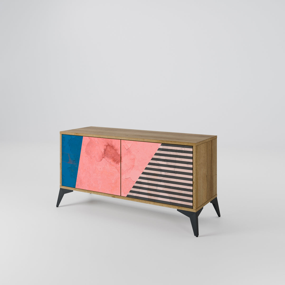 GLAMOROUS STRIPE Mueble de TV Compacto de 2 puertas