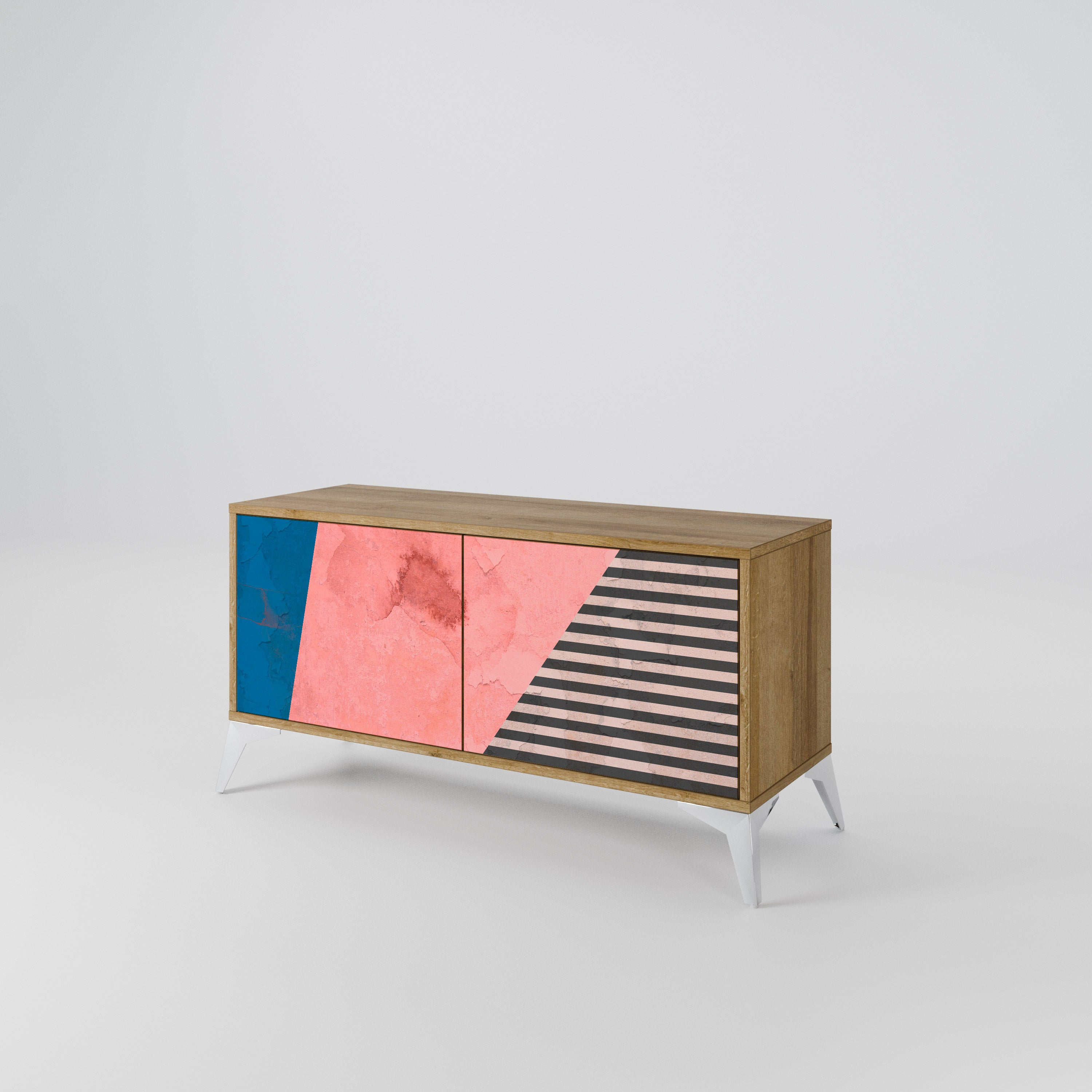 GLAMOROUS STRIPE Compact 2-Door TV Cabinet