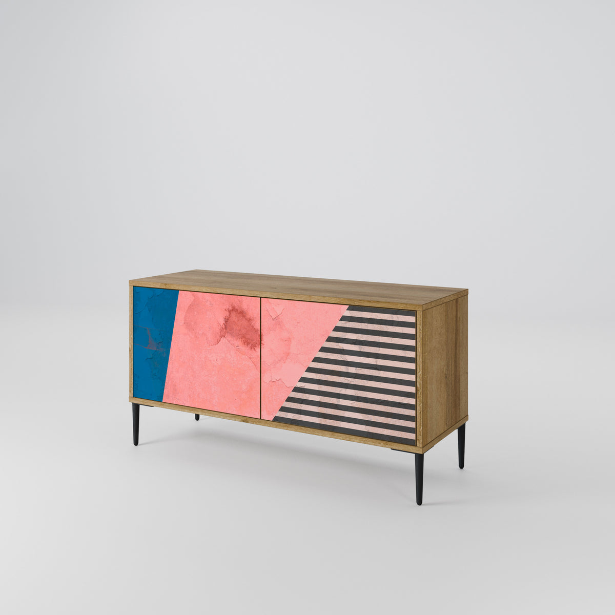 GLAMOROUS STRIPE Mueble de TV Compacto de 2 puertas