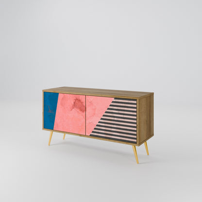 GLAMOROUS STRIPE Mueble de TV Compacto de 2 puertas