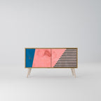 GLAMOROUS STRIPE Mueble de TV Compacto de 2 puertas