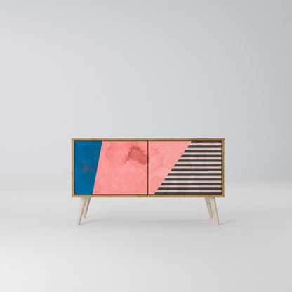 GLAMOROUS STRIPE Mueble de TV Compacto de 2 puertas
