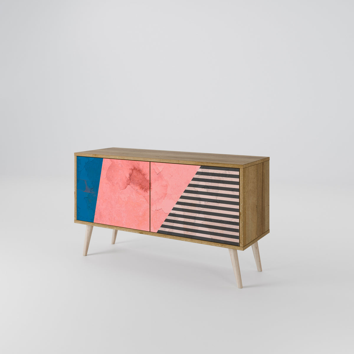 GLAMOROUS STRIPE Mueble de TV Compacto de 2 puertas