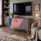 GLAMOROUS STRIPE Mueble de TV Compacto de 2 puertas
