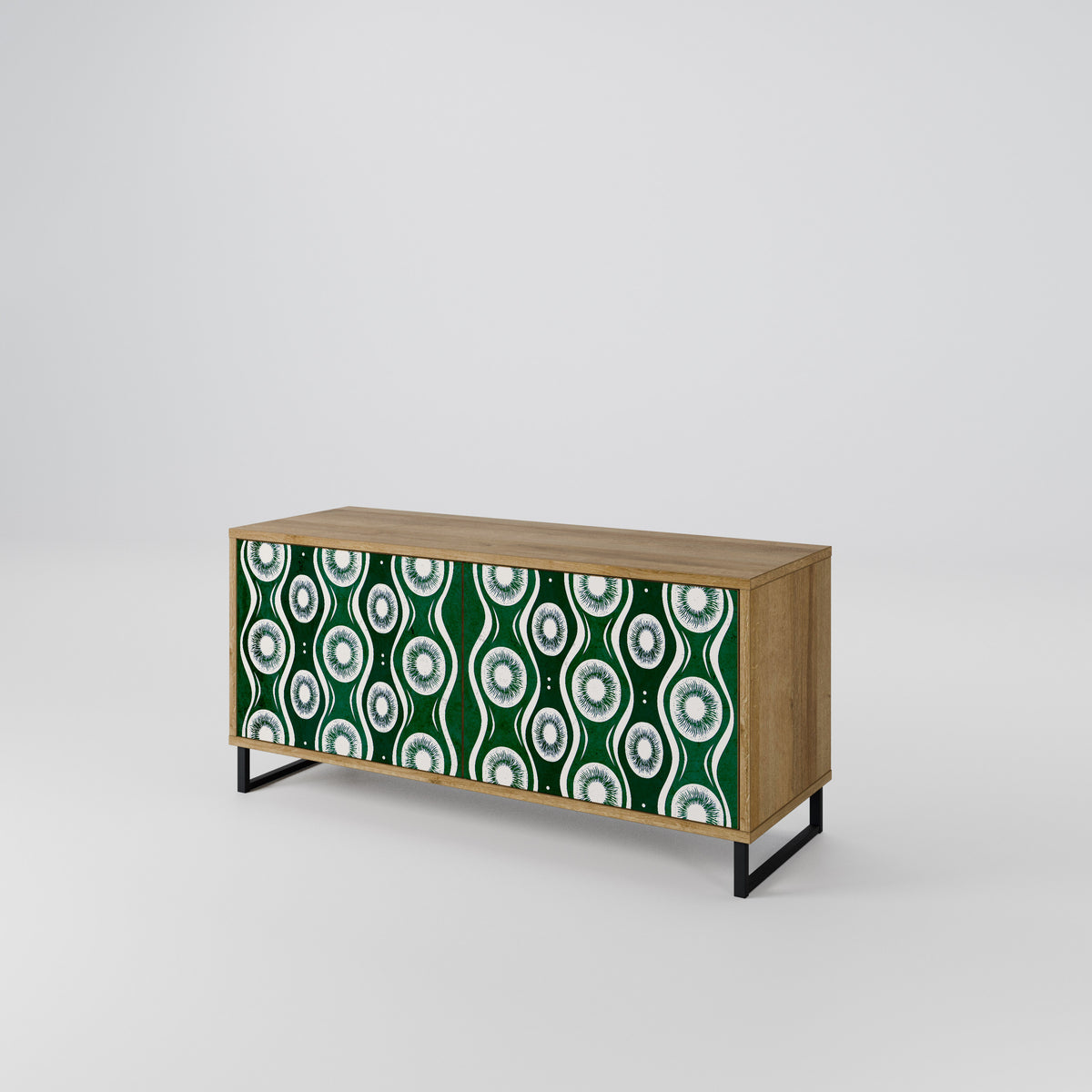 GREEN EYES Mueble de TV Compacto de 2 puertas
