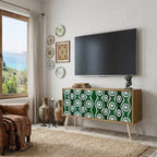 GREEN EYES Mueble de TV Compacto de 2 puertas