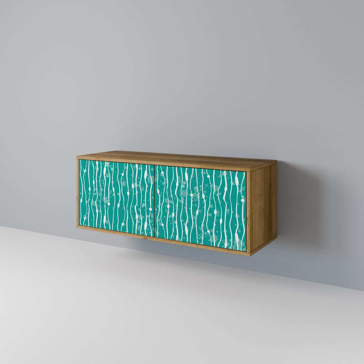 TURQUOISE RAIN Mueble de TV Compacto de 2 puertas