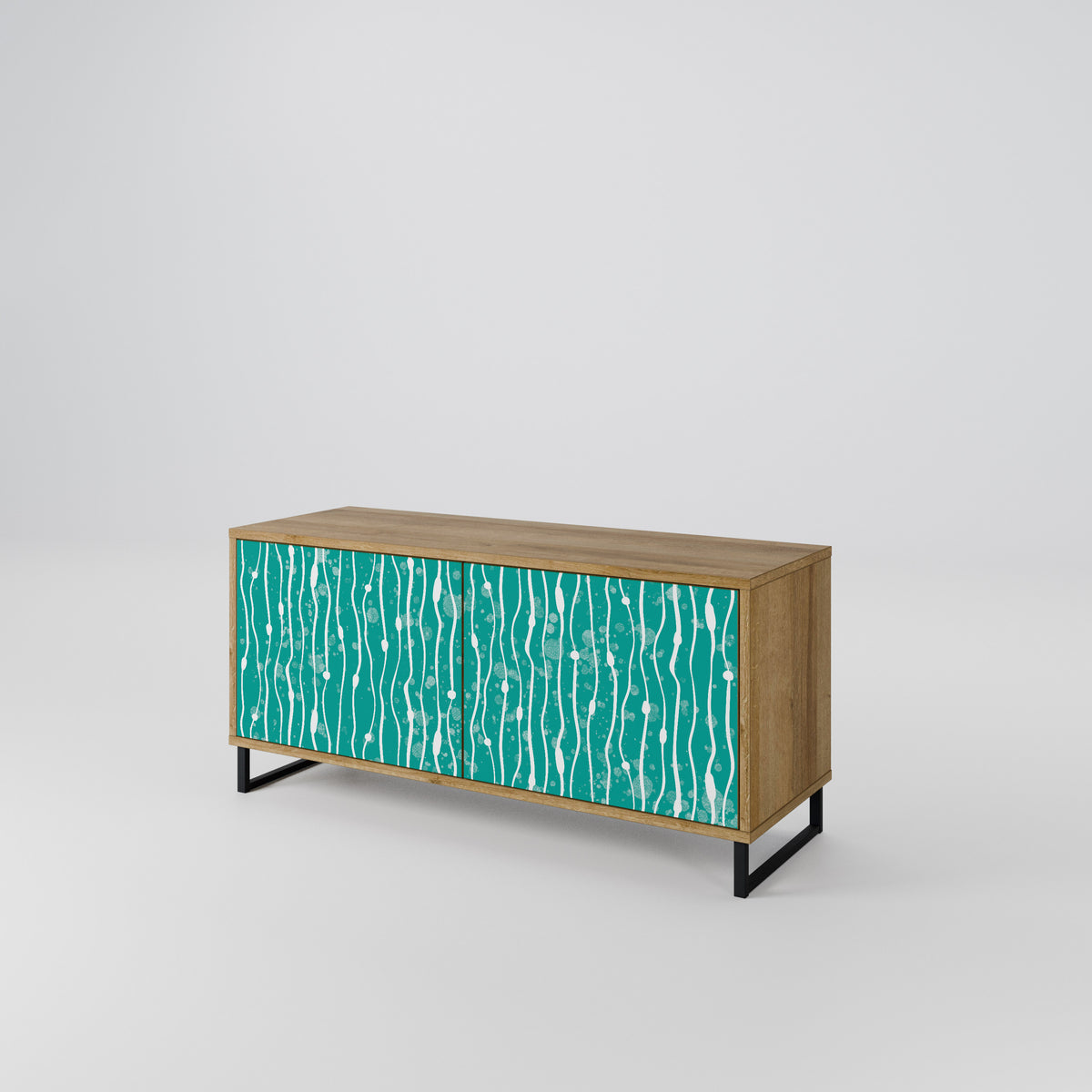 TURQUOISE RAIN Mueble de TV Compacto de 2 puertas